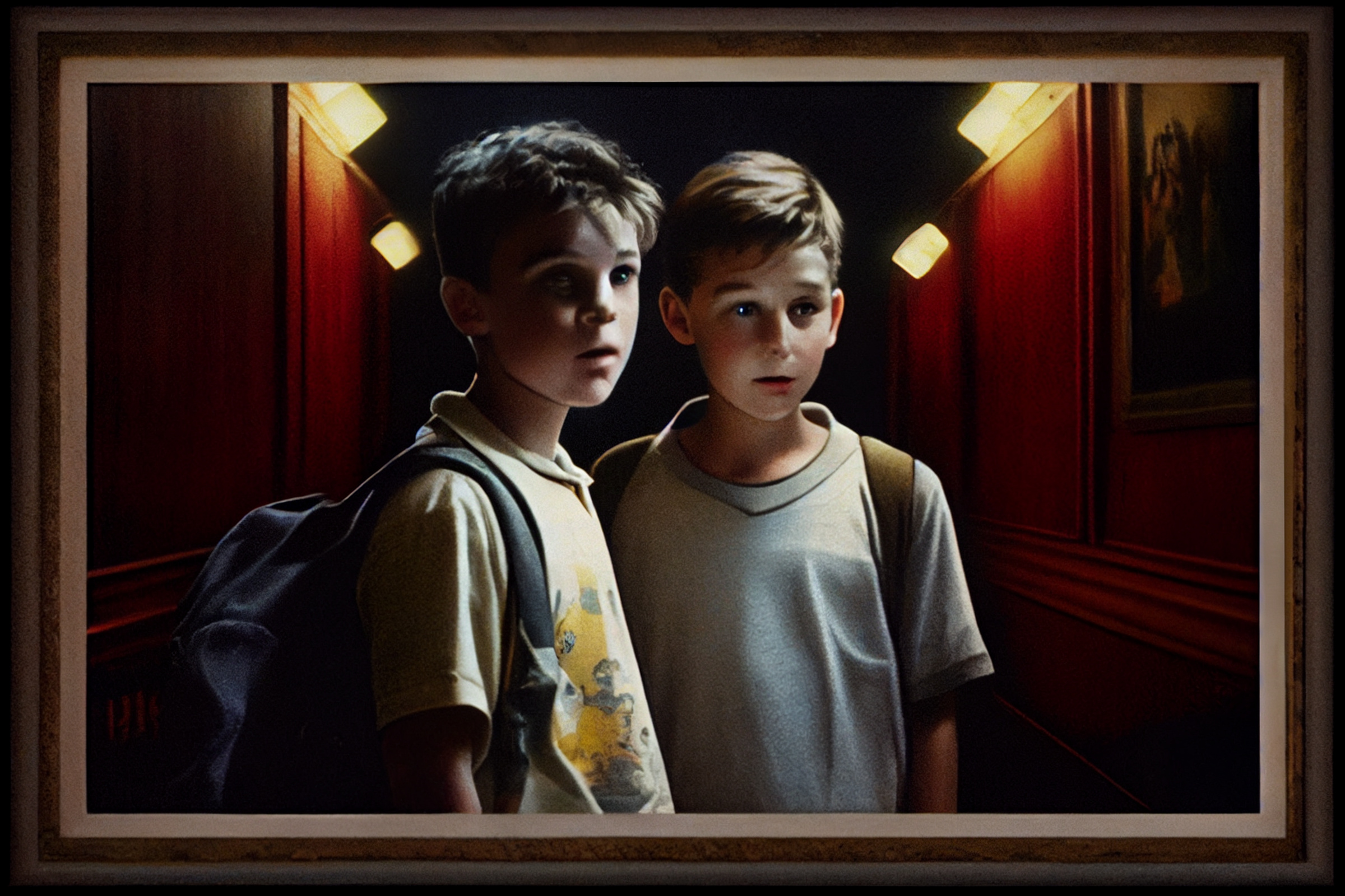 Das Geheimnis einer Filmerfahrung - Peter Baumann über Stand By Me im Kino. Symbolbild mit zwei Jungs im dunklen Kinosaal.